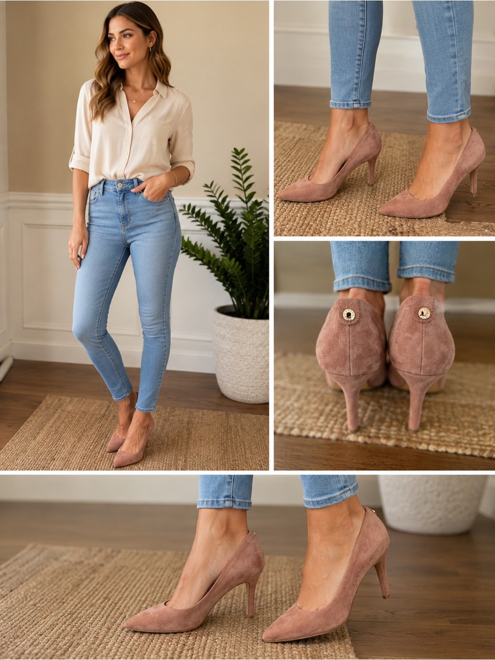 MICHAEL KORS Soft Leather Suede 3" Heels Pink Dorothy Pumps Pointed Toe Size 8.5